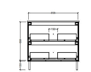 Nevada Plus Floor Standing Vanity Unit on Legs 900