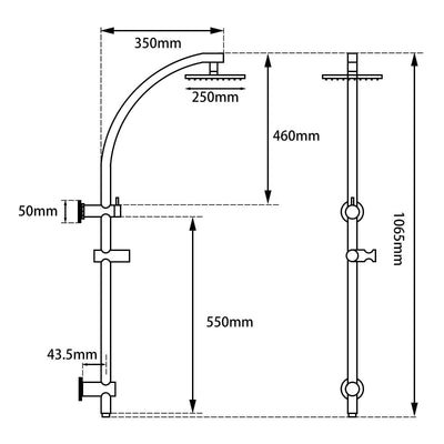 AQP Round Shower Station Top Inlet 10"